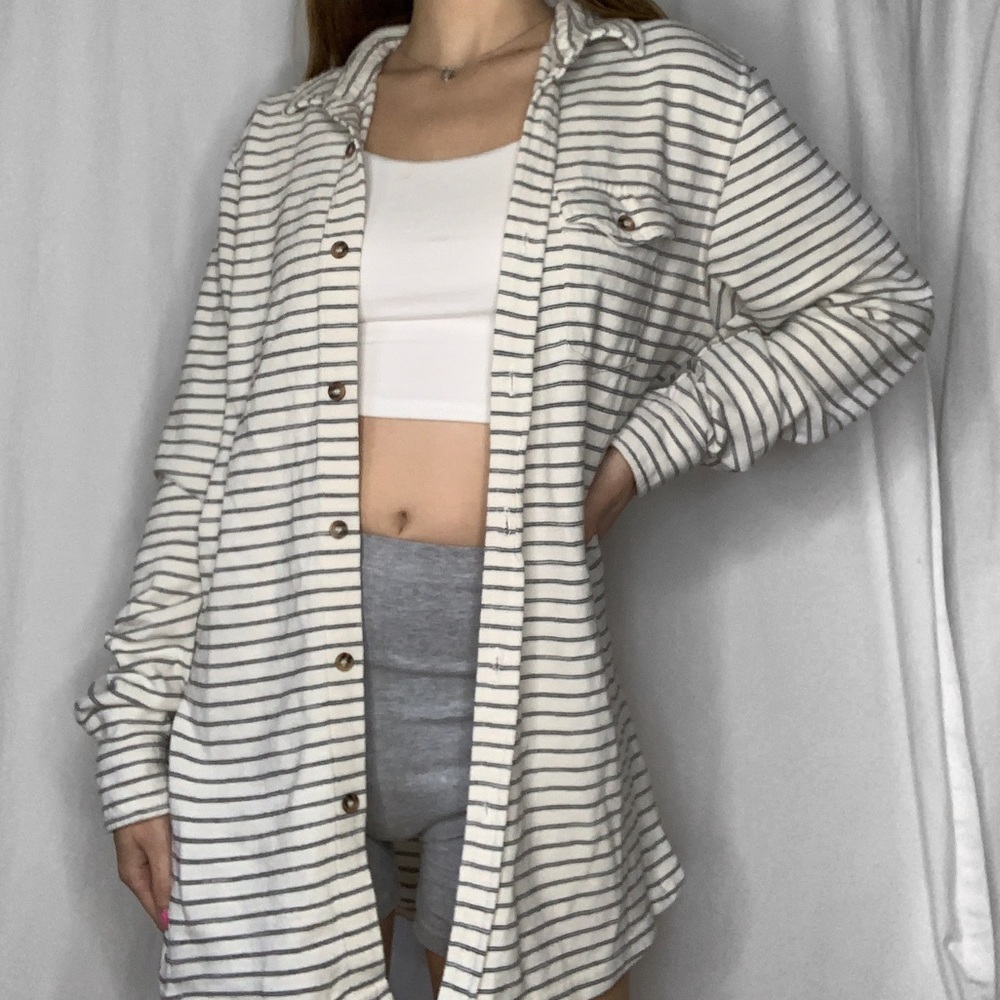 Marine Layer Blue and White Striped Flannel